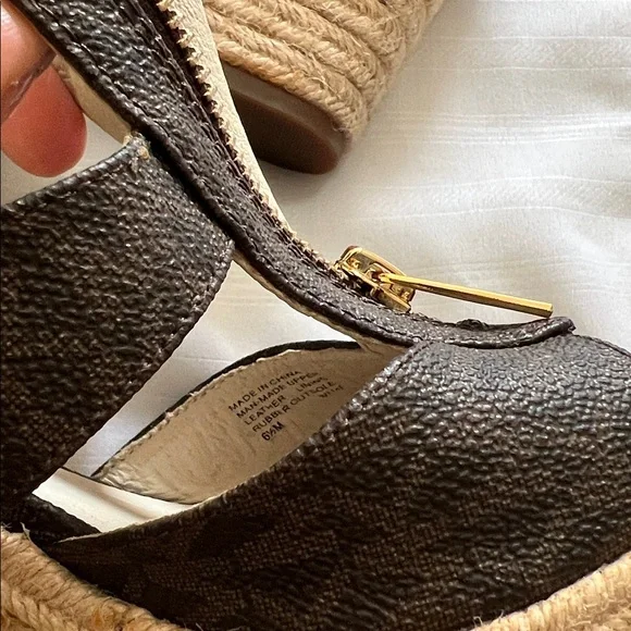 Michael Kors Dark Brown Wedge Sandals - Picture 3 of 4